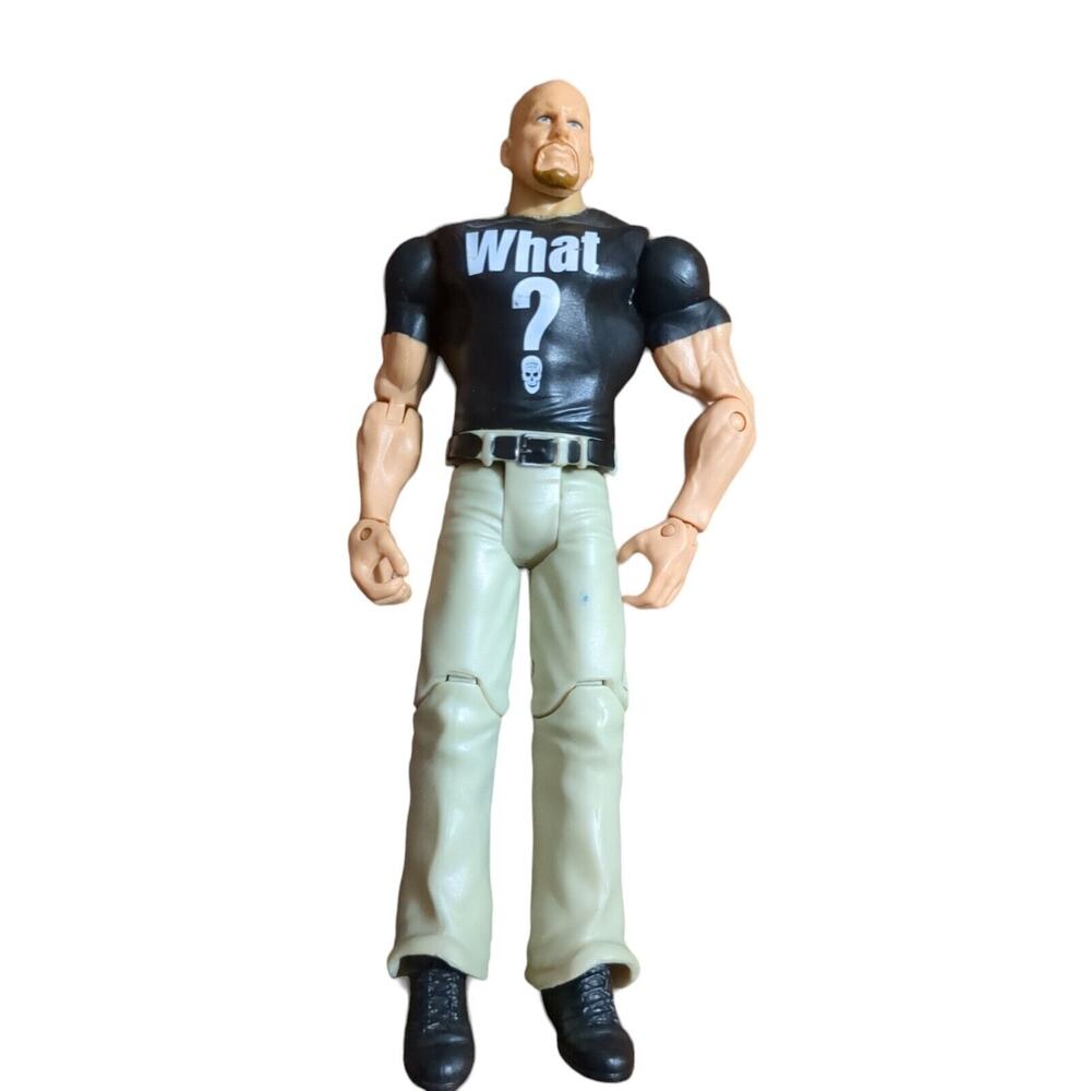 WWE Stone Cold Steve Austin Then Now Forever Tan Pants Wrestling Figure EUC